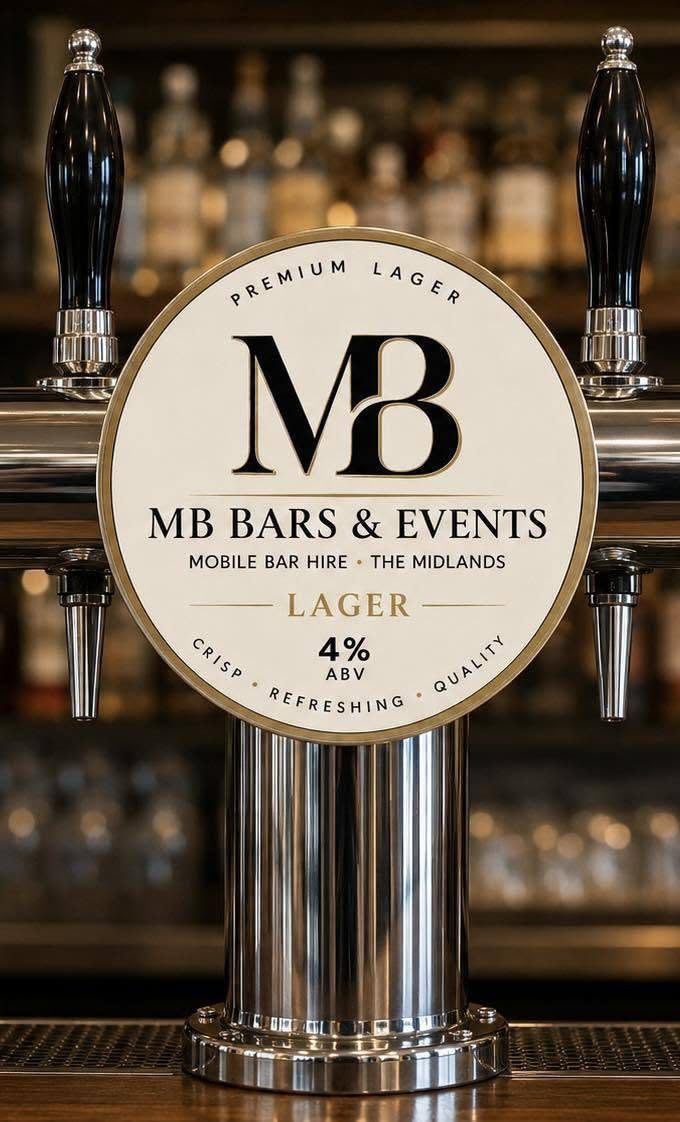 MB Bars & Events branded premium lager tap on a draught system